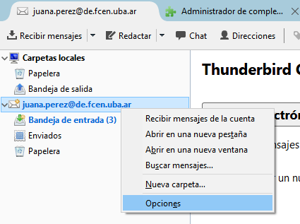 Correo thunderbird