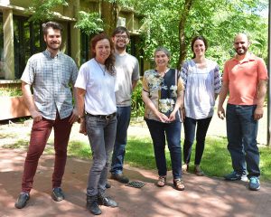 (De izq. a der.) Gabriel Salierno, Ana García, Santiago Fleite, Miryam Cassanello, Julia Picabea, Mauricio Maestri.